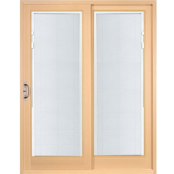 60 in. x 80 in. Woodgrain Interior and Smooth White Right-Hand Composite PG50 Sliding Patio Door