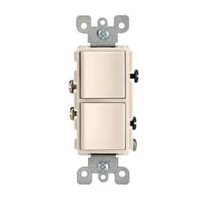 Decora 15 Amp Single-Pole Dual Switch, Light Almond