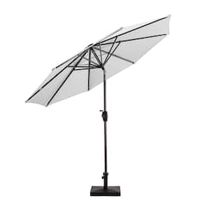 Kingston 9 ft. Market Outdoor Umbrella in White with 50 lbs. Concrete Base