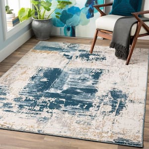 Fortunata Denim 7 ft. 10 in. x 10 ft. 3 in. Abstract Area Rug