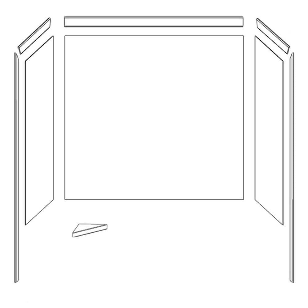 Elite Alaskan Ivory 60" x 32" x 60" Bathtub Surround