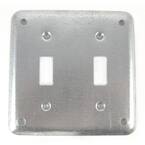 4 in. Square Electrical Box Cover for 2-Toggle Switches 2-Gang