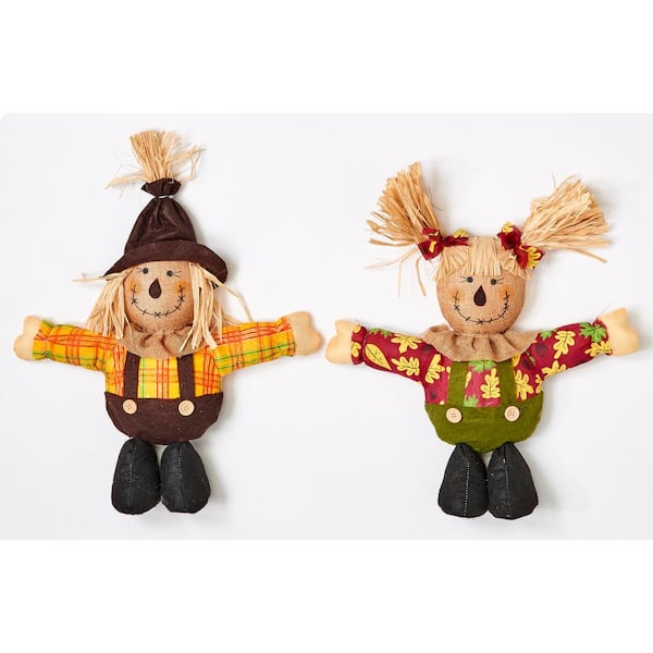 Unbranded 16 in. Short Leg Standing Scarecrow (Set of 2)