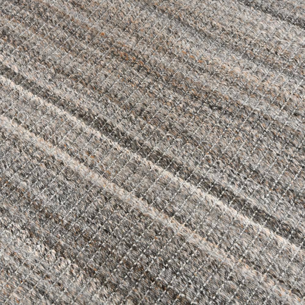 Atlantic Striped Gray and Brown Hand-Woven Outdoor Rug, 4' x 6'