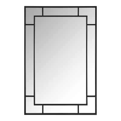 Medium Rectangle Black Classic Accent Mirror (36 in. H x 24 in. W)