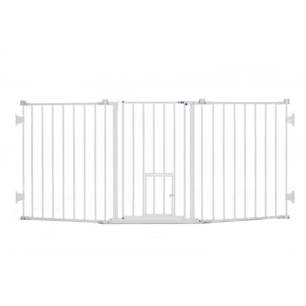 Carlson Pet Products Carlson Flexi Extra Wide Walk-Through Pet Gate with Small Pet Door, White