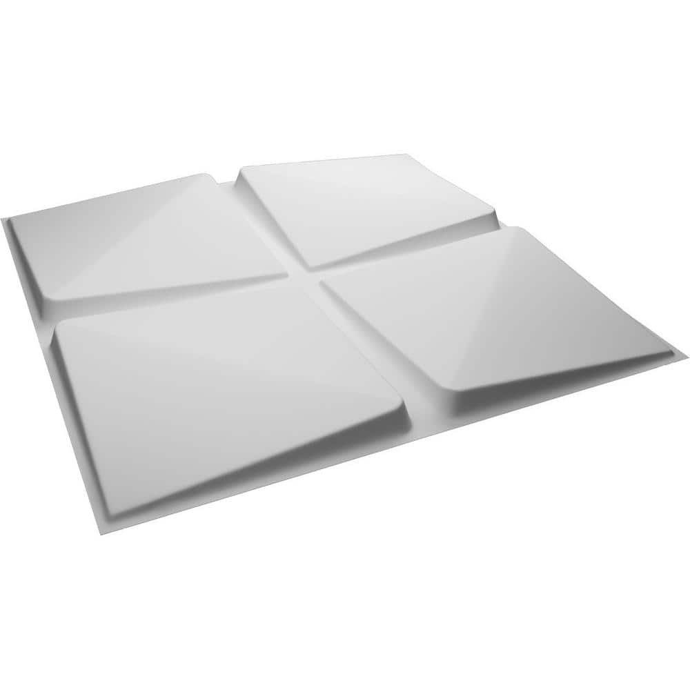 White PVC 3D Decorative Wall Panels 19 5/8" x 19 5/8" (10-Pack)