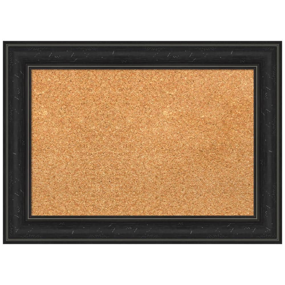 Shipwreck Black Narrow Framed Natural Cork Bulletin Board