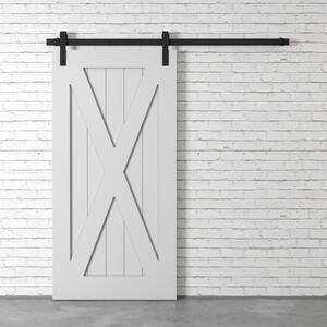 40 in. x 83 in. ASPEN Solid Core Gray Wood Modern Barn Door with Sliding Door Hardware Kit