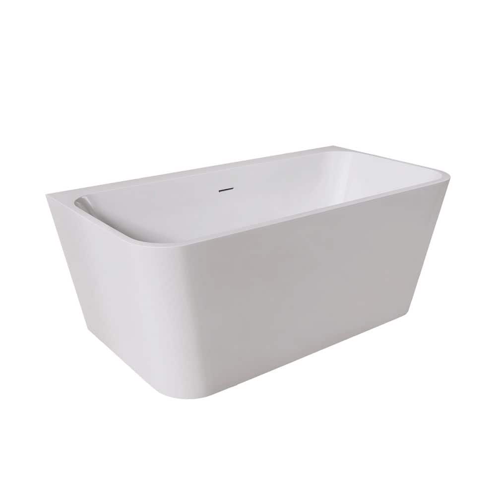55 in. x 30 in. Acrylic Freestanding Capacity Soaking Bathtub with Center Drain in White price history on PriceWatchPro