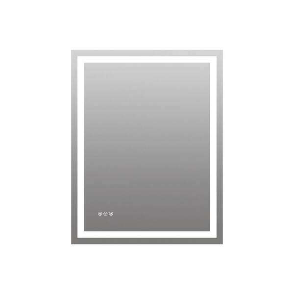 28 in. W x 36 in. H Rectangular Aluminum Framed Wall Mount LED Light Bathroom Vanity Mirror in Transparent
