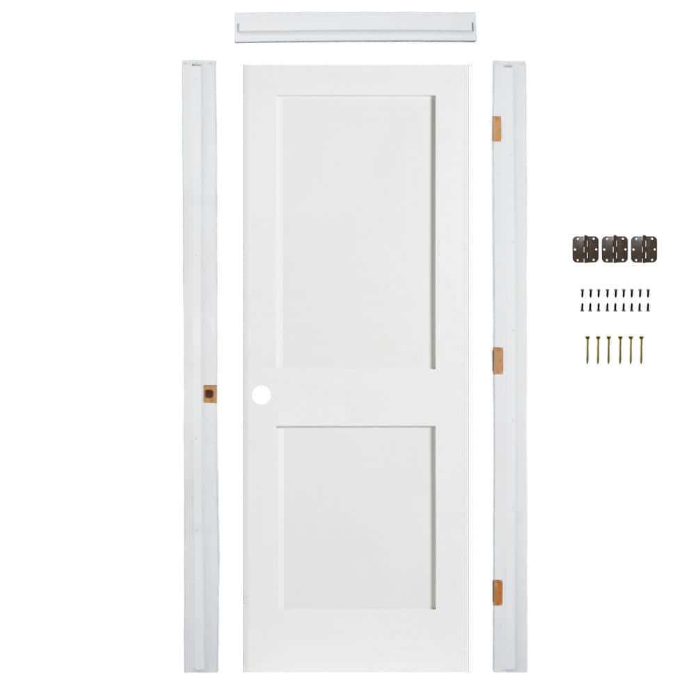 Krosswood Doors 32in.x80in. Shaker 2-Panel Right-Hand Primed Solid