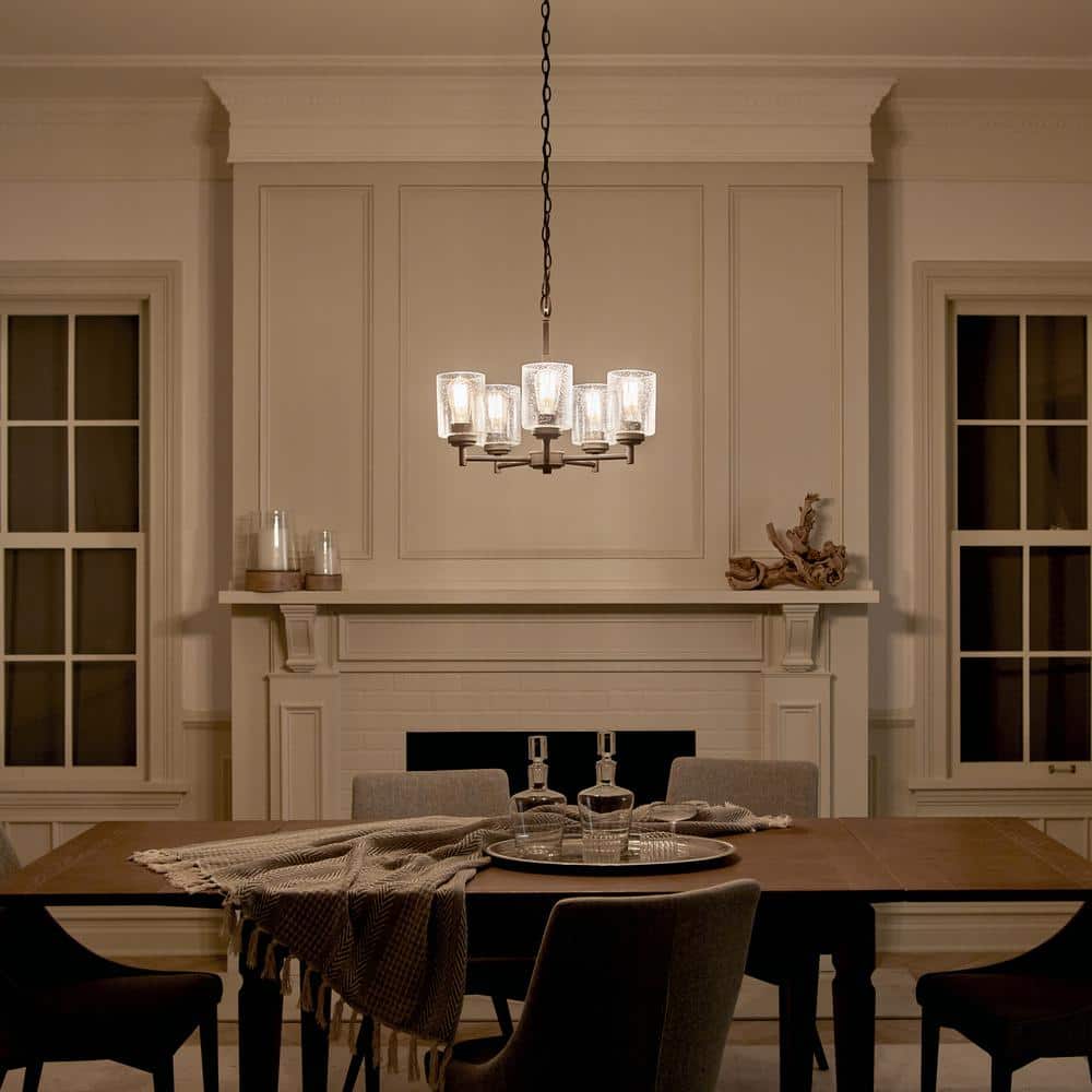 Winslow 5-Light Bronze Mini Chandelier with Clear Glass