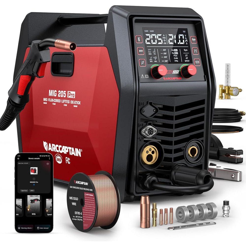 205 Amp 120/240-Volts Electric (AC) MIG Welder 205A 120V 240V Gas MIG/Gasless Flux MIG/MMA Stick/Lift TIG /Spot Welding price history on PriceWatchPro