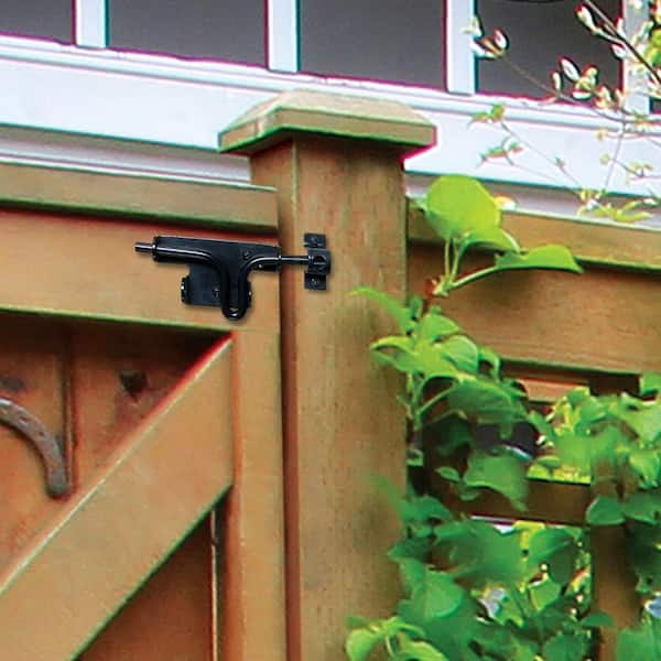 8 in. Black Galvanized Steel Slide Bolt Latch