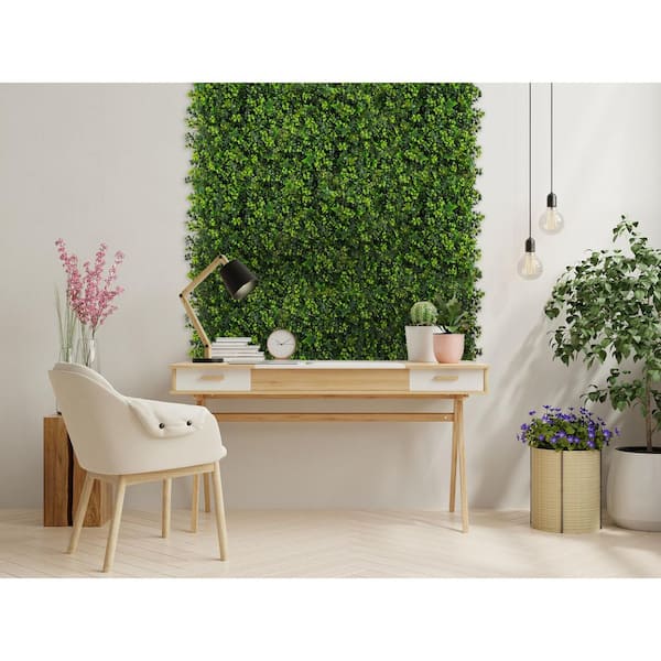 Vigoro 2 in. Green Artificial Mix Leaf 20 in. x 20 in. Foliage