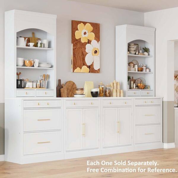 食品庫 XUJMK Modern 25 in. W x 18 in. D x 84 in. H White Linen Cabinet
