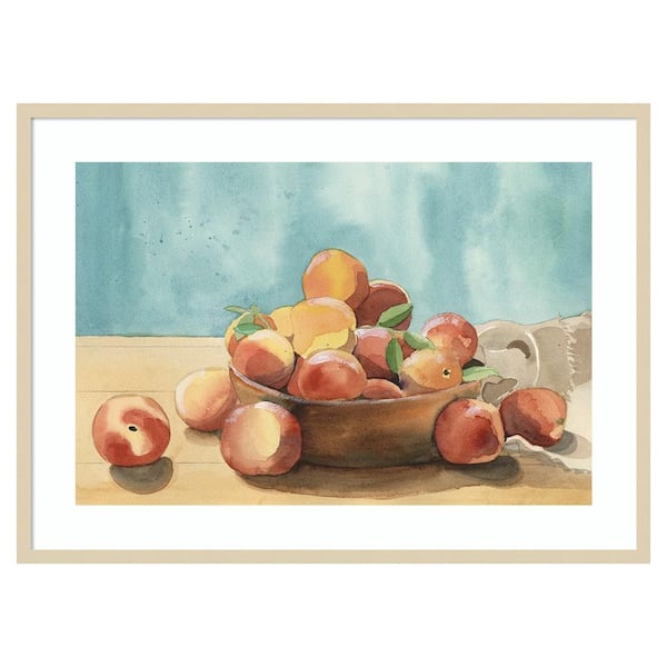 Amanti Art Summer Harvest Bowl I by Alicia Longley 41 in. W x 30 in. H. Wood Framed Wall Art Print Framed in Brown
