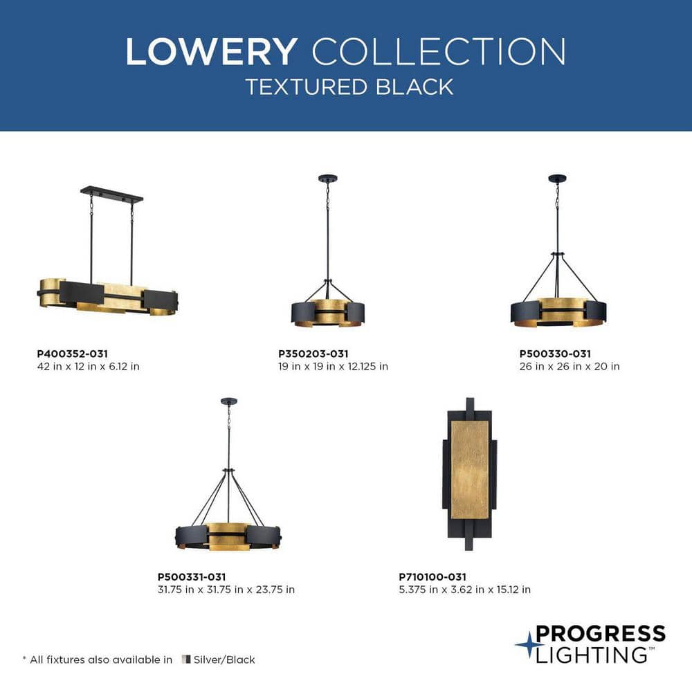 Lowery Black and Gold 4-Light Linear Chandelier
