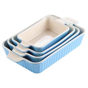 Series Bake,Blue Rectangular Oven to Table Baking Dish (Set of 4) (9 in./11 in./12 in./13.3 in.)