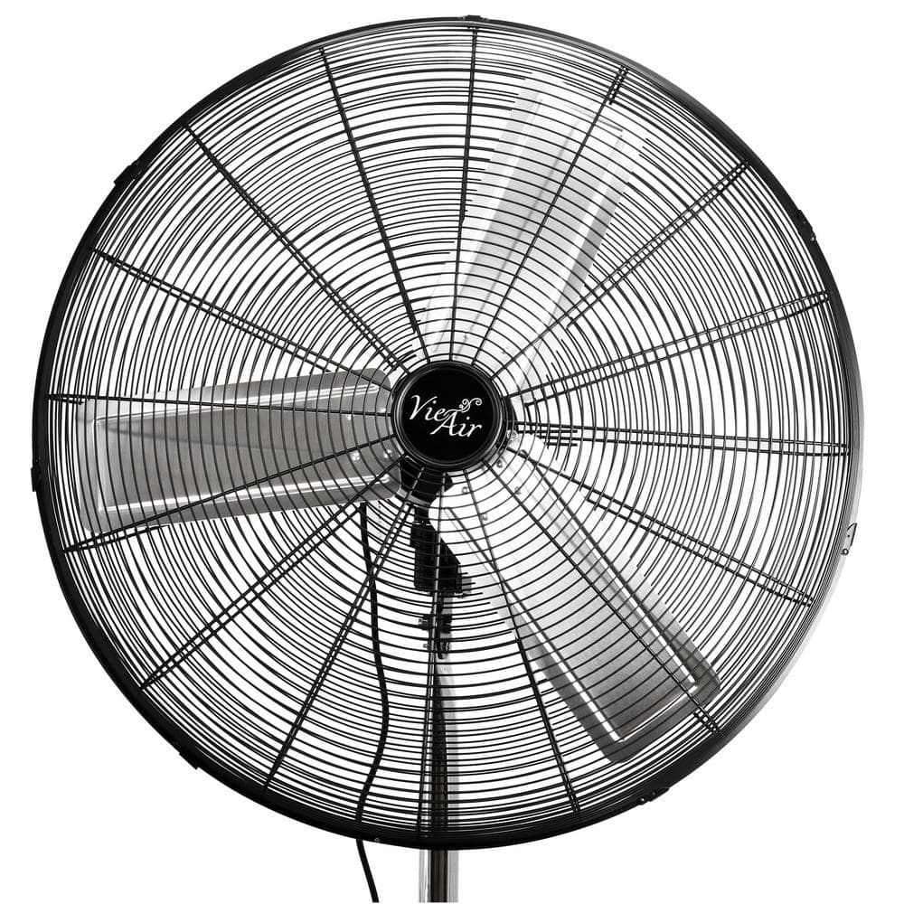 30 Inch Black Steel Industrial Oscillating Floor Fan