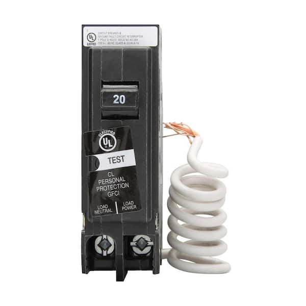 Eaton CL 20 Amp Single-Pole Self Test Ground Fault Circuit Breaker
