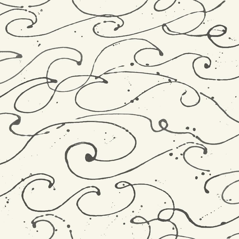 Kuroshio Black Ocean Wave Matte Paper Pre-Pasted Wallpaper price history on PriceWatchPro