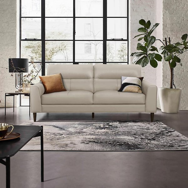 Lazzara Milford 76 in. W. Straight Arm Leather Rectangle 3-Piece