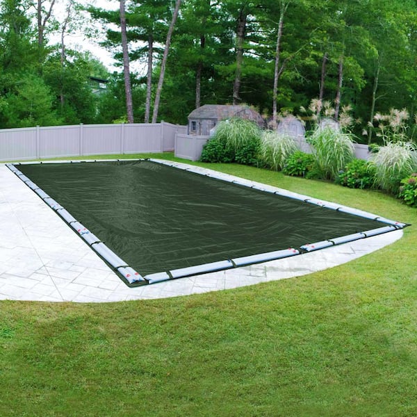 Robelle Dura-Guard 16 ft. x 36 ft. Rectangular Green Solid In-Ground Winter Pool Cover