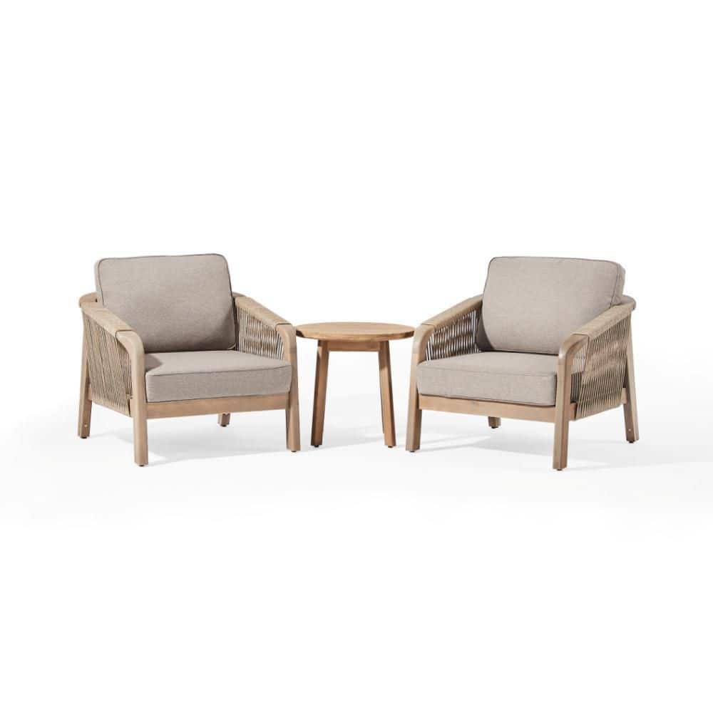 Manilva 3-Piece Acacia Wood Outdoor Conversation Set with Cushions price history on PriceWatchPro