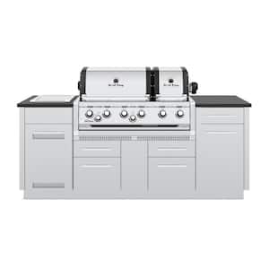Imperial S 690i 6-Burner Built-In Island Propane Gas Grill with Side Burner and Rear Rotisserie Burner