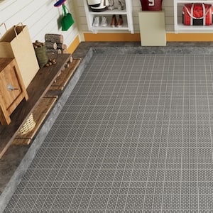 1 ft. x 1 ft. All-Weather Outdoor Plastic Composite Interlocking Deck Tiles in Gray, Garage Floor Tiles(12 per Case)