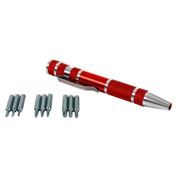 Stalwart 4.5 in. Aluminum 9-in-1 Precision Pen Screwdriver Set