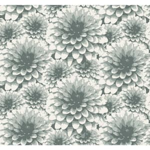 Umbra Teal Floral Paper Strippable Roll (Covers 60.8 sq. ft.)