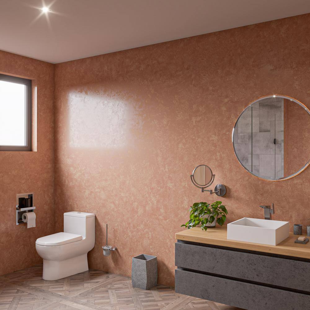 Gray Matte Geometric Concrete Bathroom Waste Bin