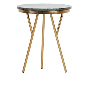 Coletta Dark Green/Brass End Table