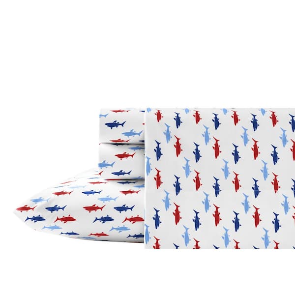 Nautica Costazul 3-Piece Blue Cotton Twin Sheet Set