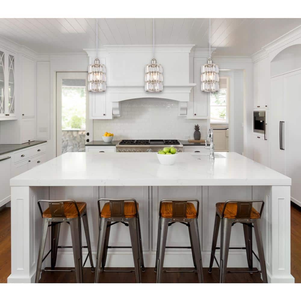 Sophie Brushed Nickel Mini Pendant with Crystal Prism Shade