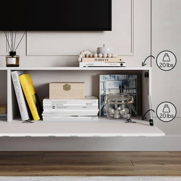 Tv floating on sale shelf white