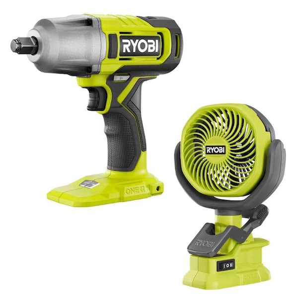 ONE+ 18V Cordless 1/2 in. Impact Wrench with ONE+ 18V Cordless 4 in. Clamp Fan (Tools Only)