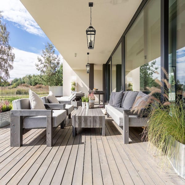 Unbranded - 3-Light Black Outdoor Pendant Light with Clear Beveled Glass Shade