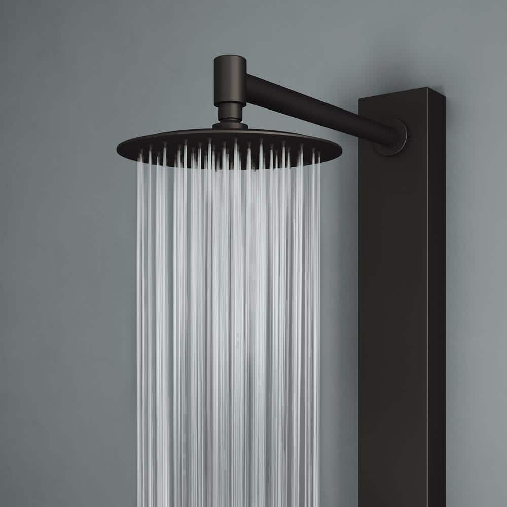 Gardenia 39" Matte Black Aluminum Shower Panel with Hand Wand