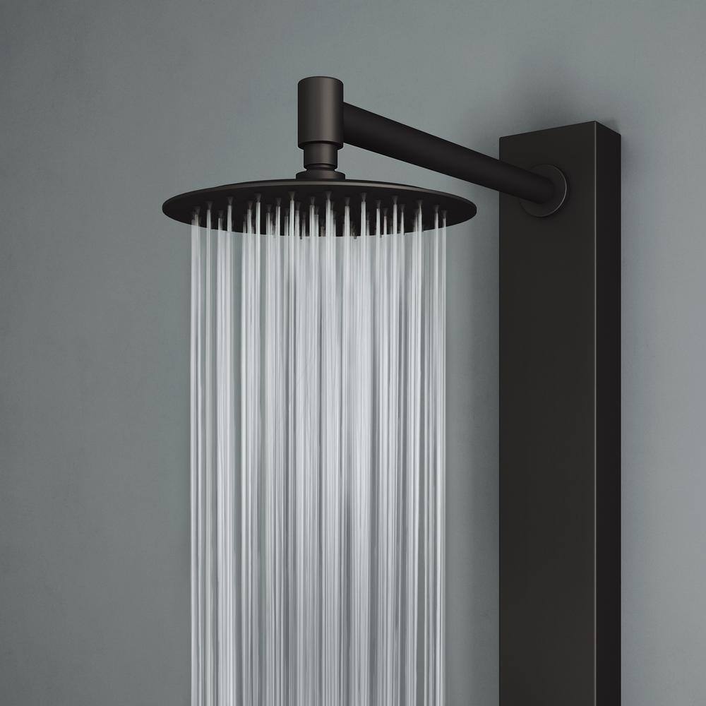 Gardenia 39" Matte Black Aluminum Shower Panel with Hand Wand