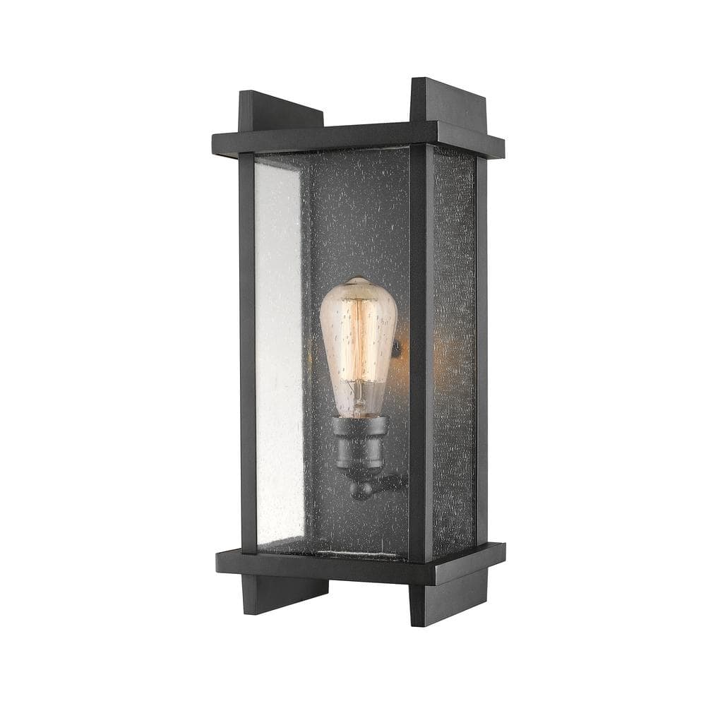 Fallow Black Outdoor Hardwired Lantern Wall Sconce with No Bulbs Included