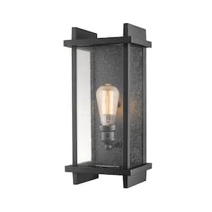 Fallow Black Outdoor Hardwired Lantern Wall Sconce with No Bulbs Included