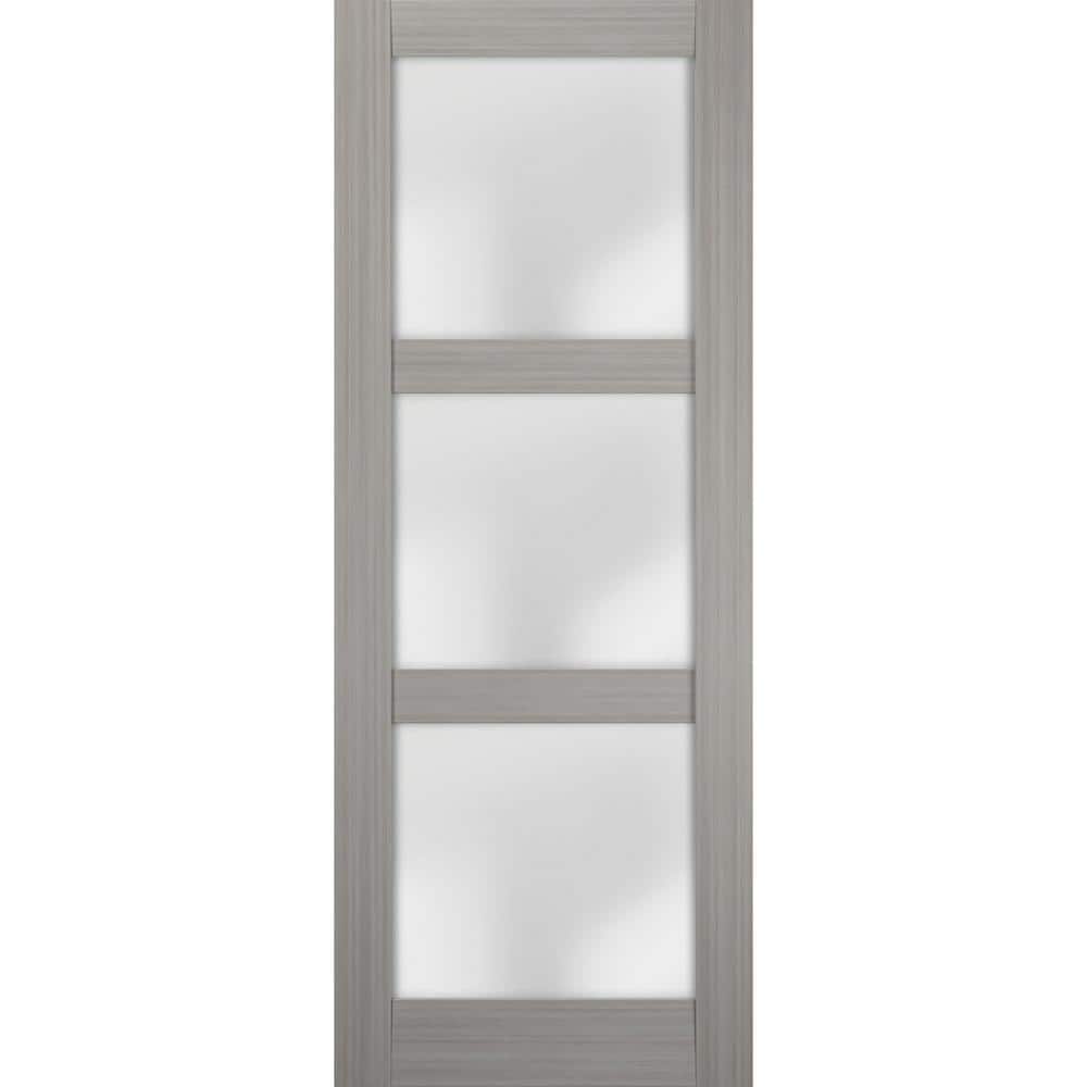 24 in. x 96 in. Solid Wood Frosted Glass Gray Ash Interior Door Slab price history on PriceWatchPro