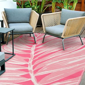 Dalida Pink/White 6 ft. x 8 ft. Floral Indoor/Outdoor Area Rug