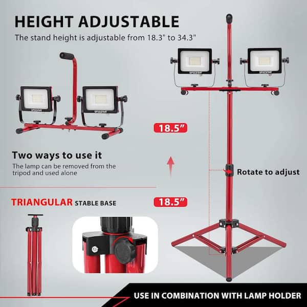 VIVOHOME Dual Head 64 Watt 6000 Lumens LED Work Lights with