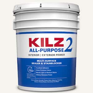 KILZ 2 ALL PURPOSE 5 gal. White Interior/Exterior Multi-Surface Primer, Sealer, and Stain Blocker