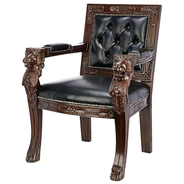 Design Toscano Beardsley Cherry Mahogany Lion Chair